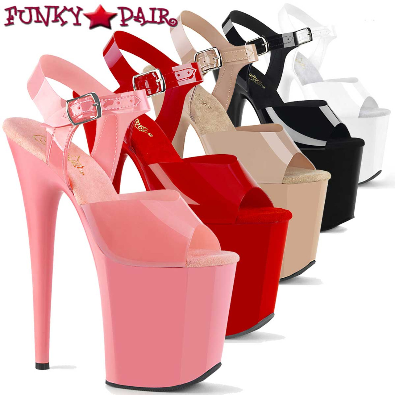 Pleaser | Flamingo-808N, 8 Inch Jelly Like Ankle Strap Platform Sandal