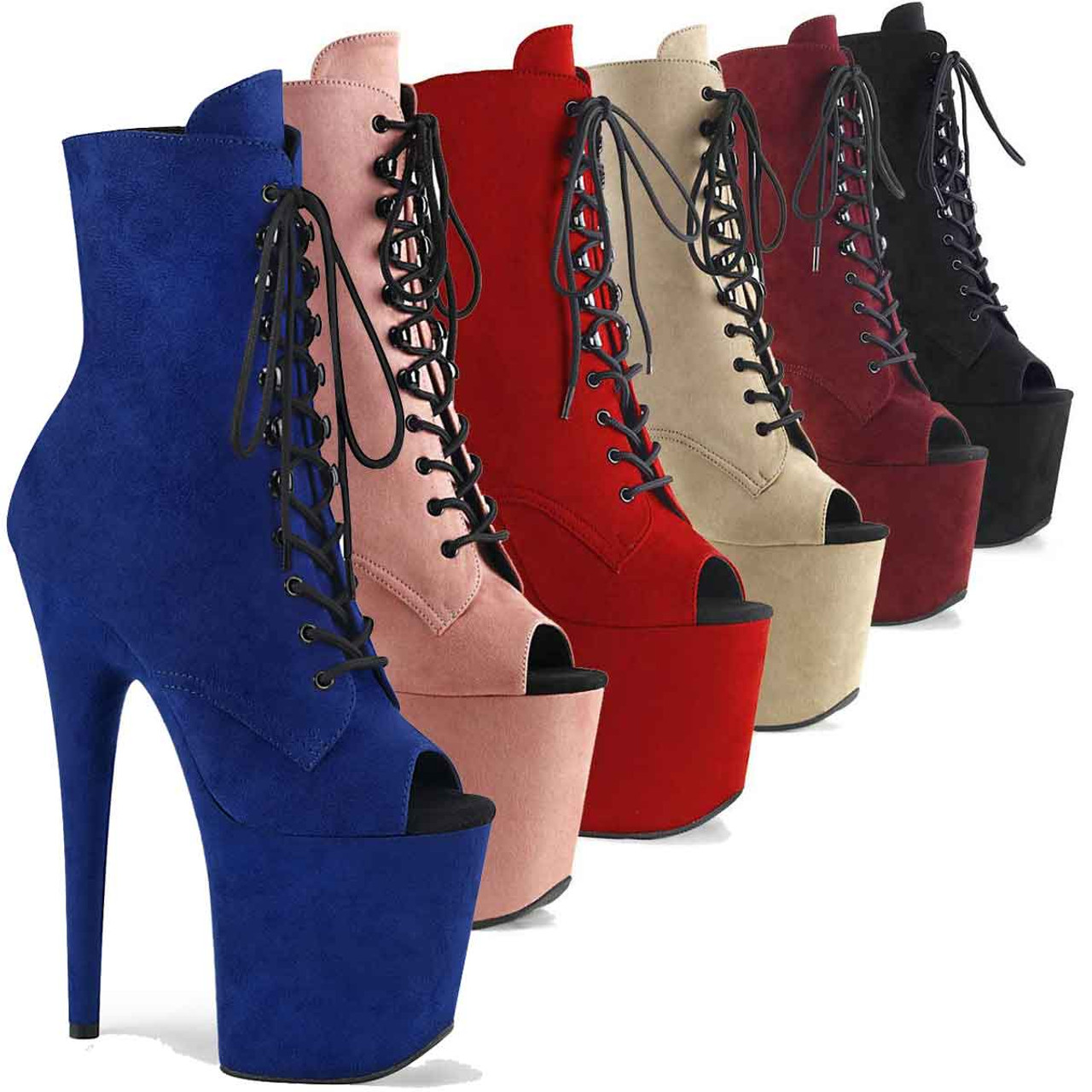 pleaser open toe boots