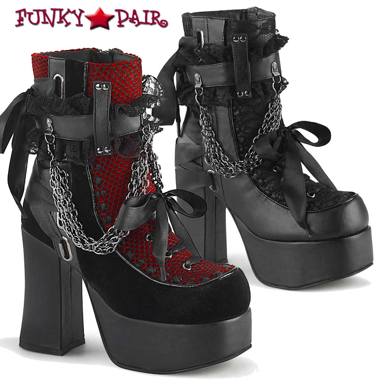 Chunky Heel Punk Boots with Chains