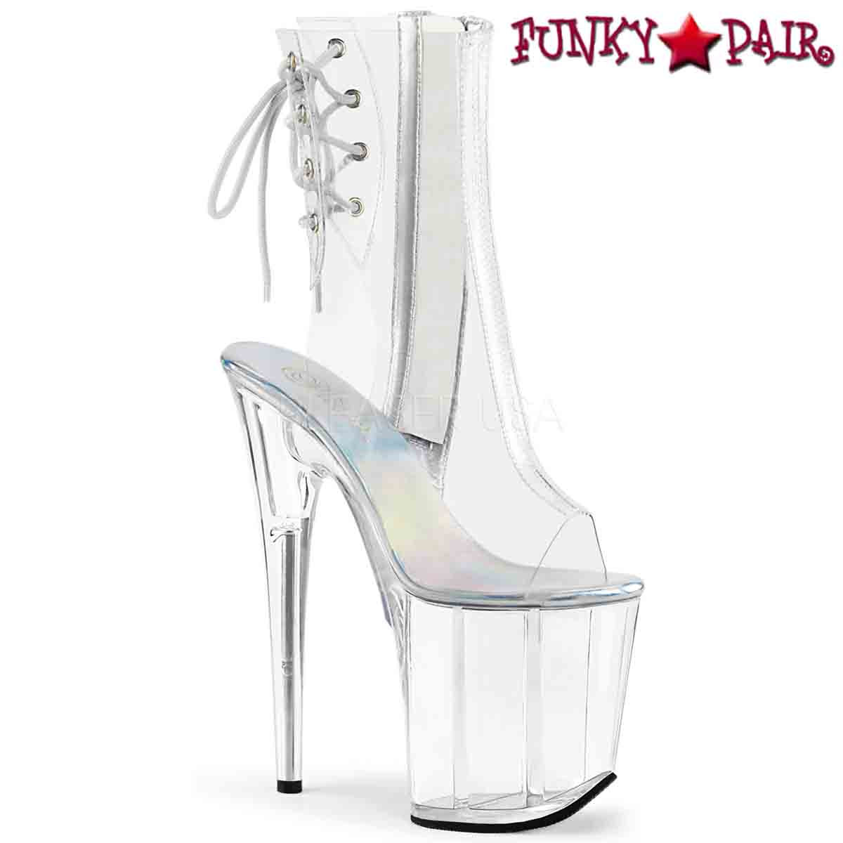 clear pleaser boots