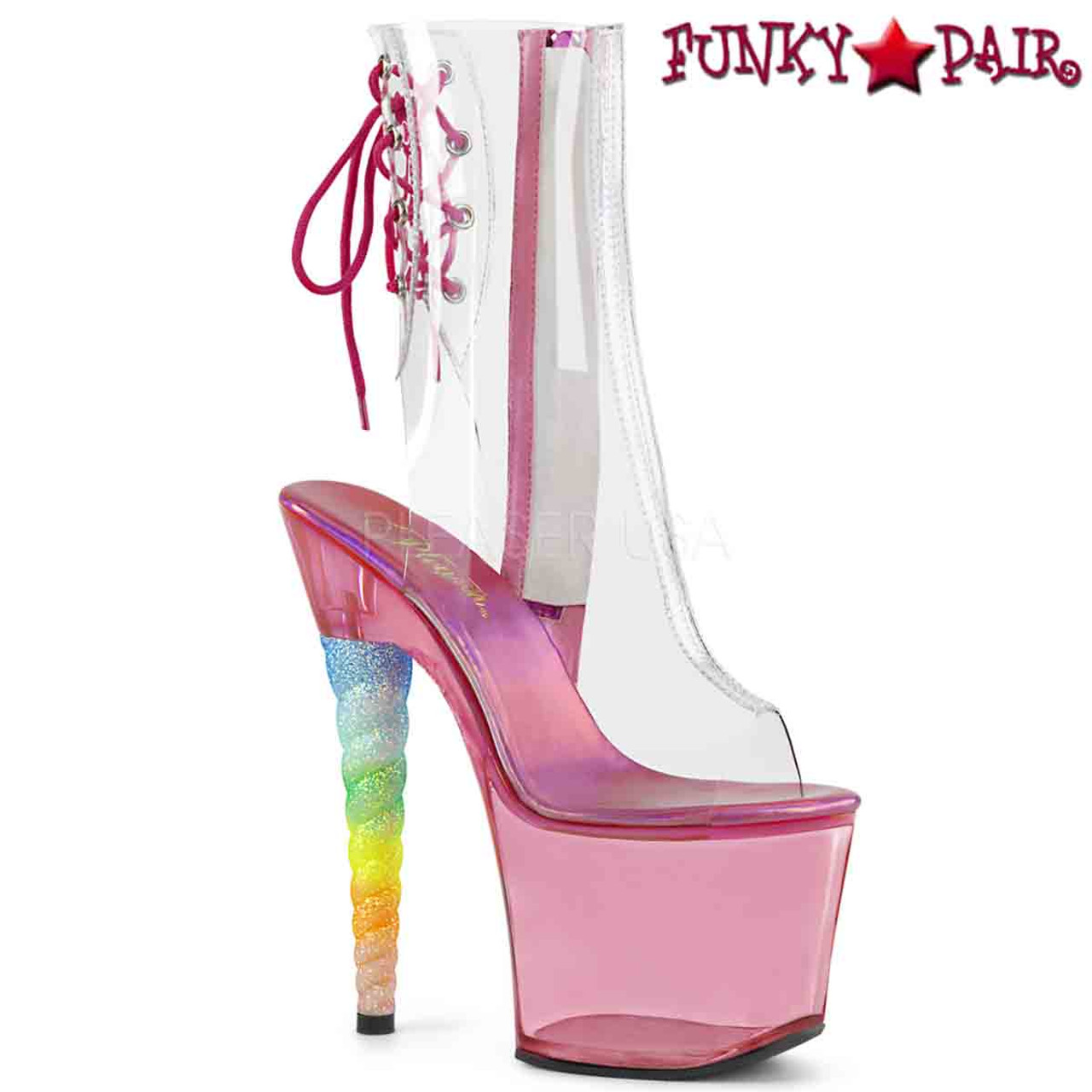 Pleaser Unicorn 1018c Unicorn Heel Ankle Boots