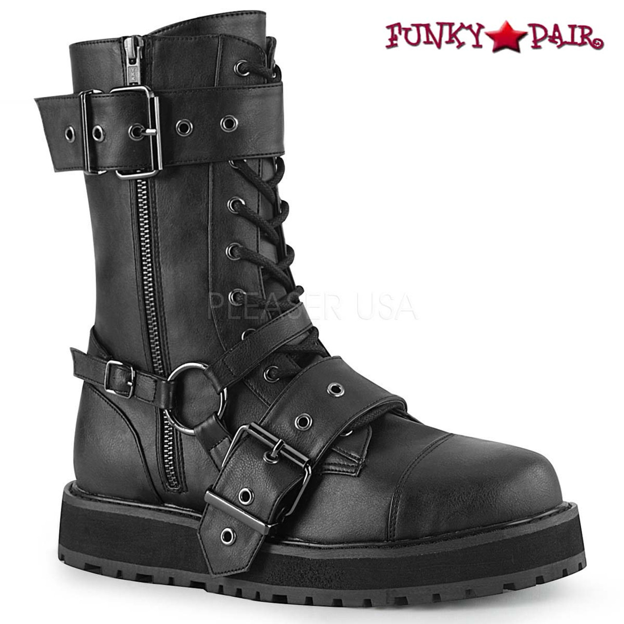 VALOR-220 Men's Harness Punk Strap Boots