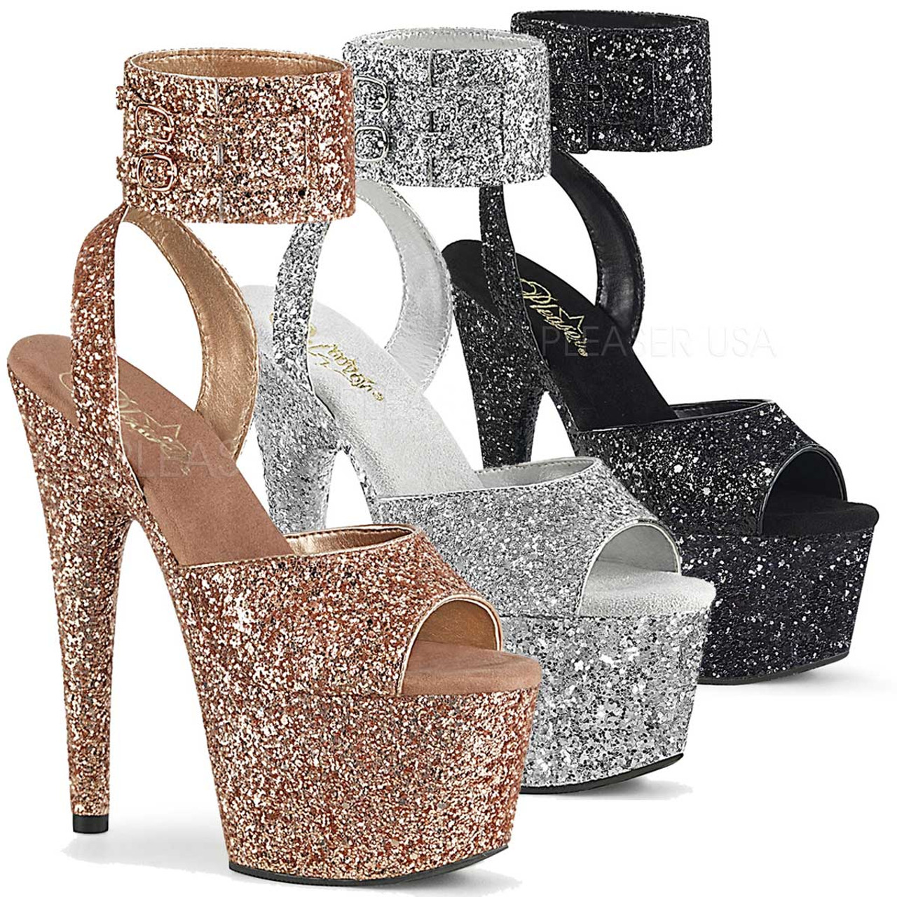 2 inch sparkly heels