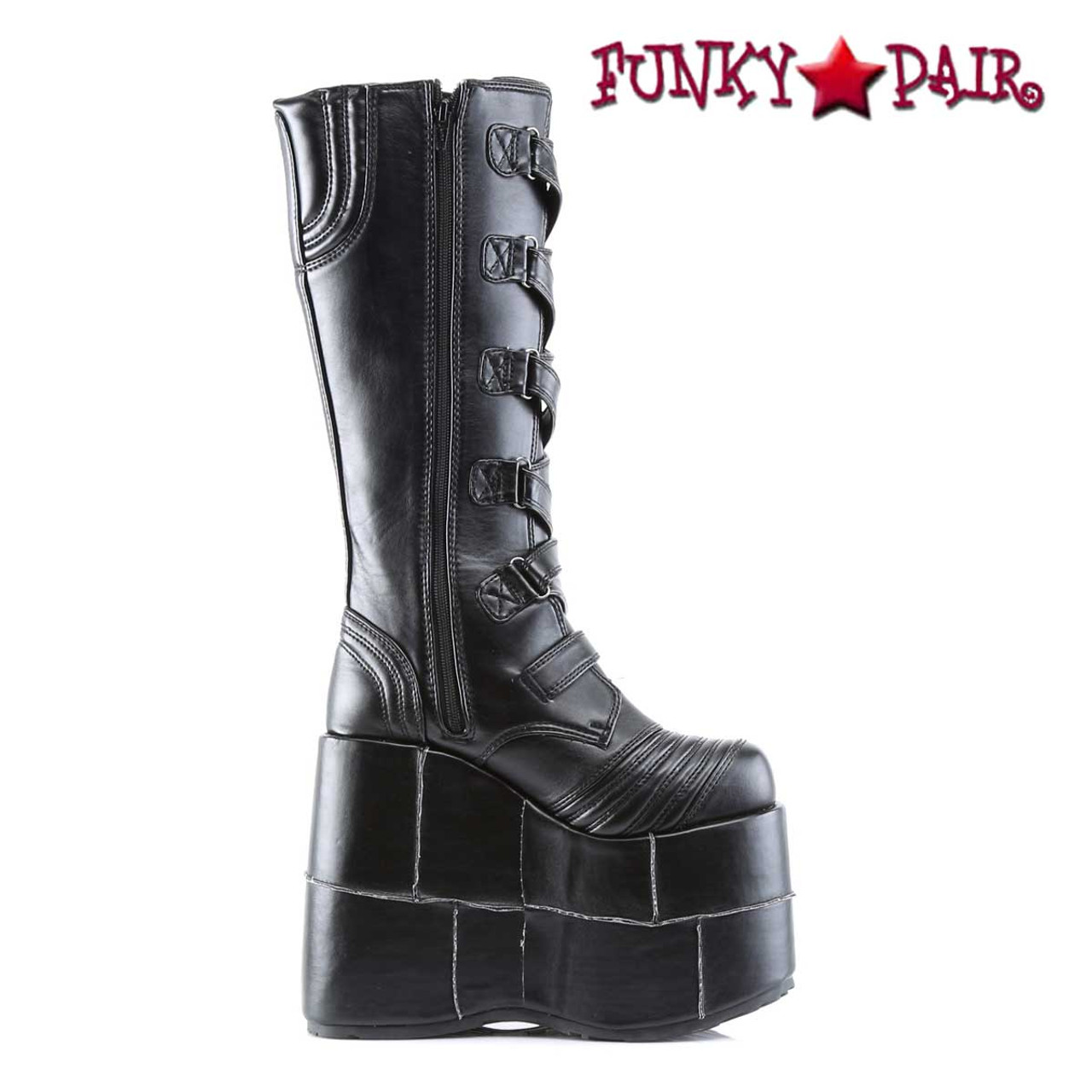 STACK-308 Men's Goth Cyber Punk Knee Boots