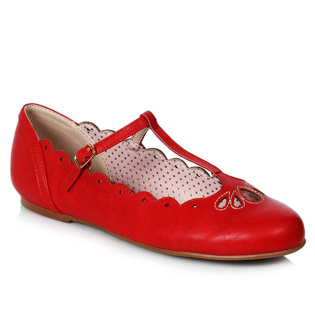 red flat mary jane shoes