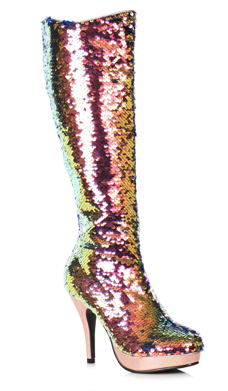 rose gold glitter boots