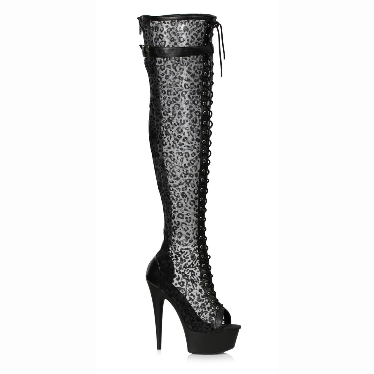 thigh high boots leopard print