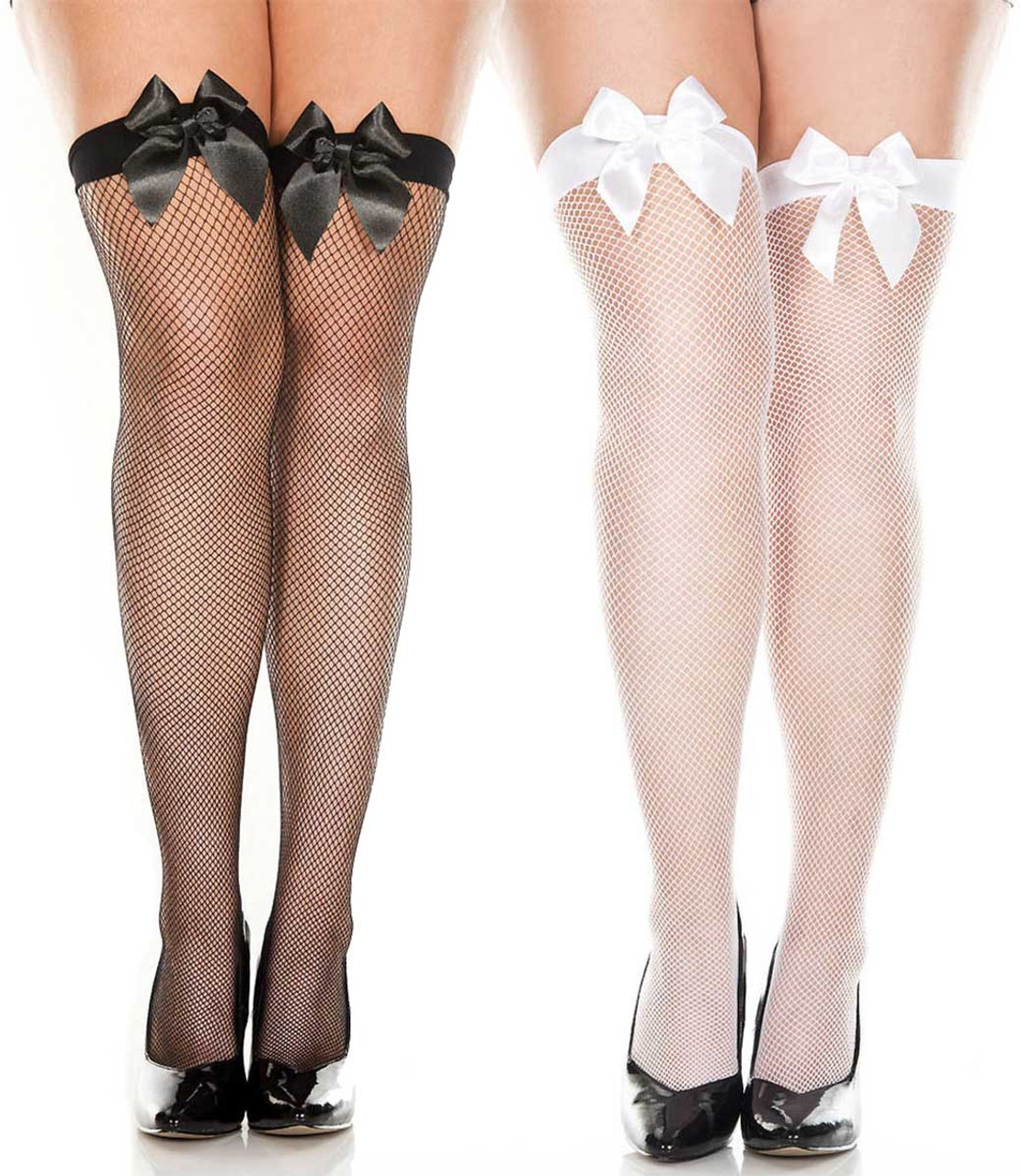 plus size fishnet thigh high stockings