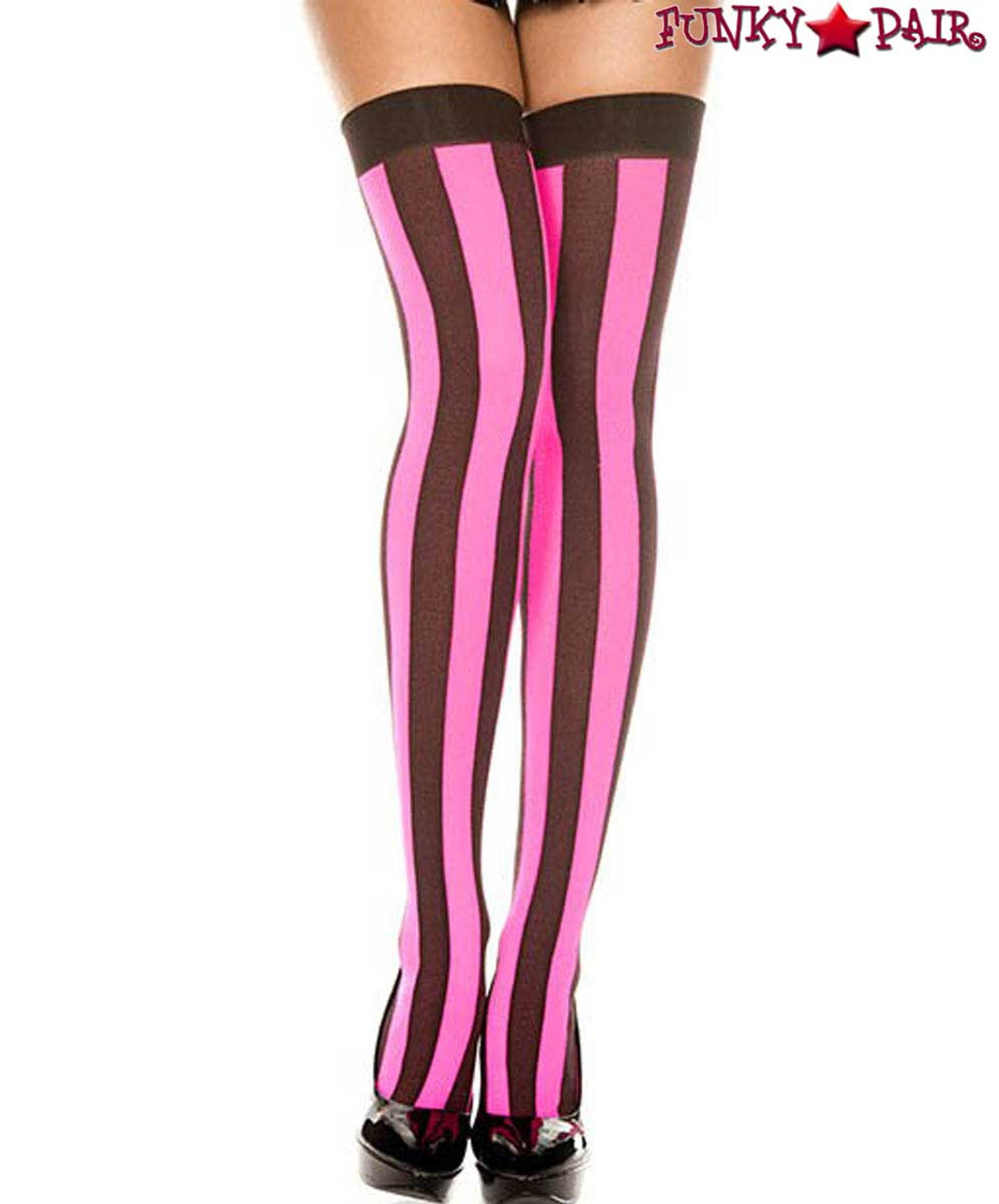 Thigh's the Limit Vertical Striped Socks