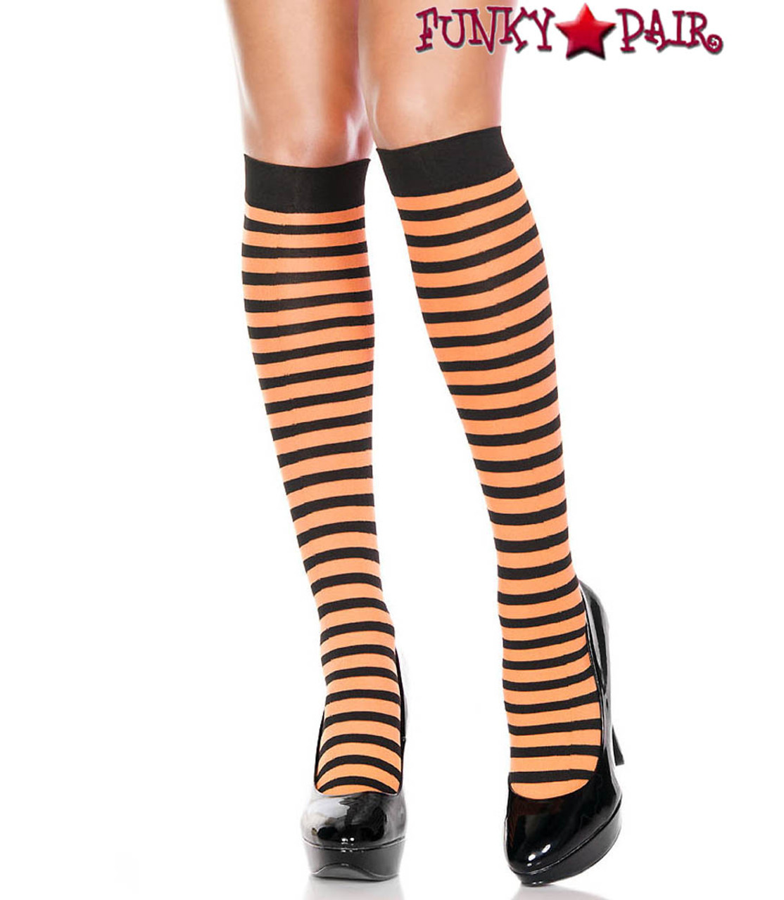 orange knee high socks