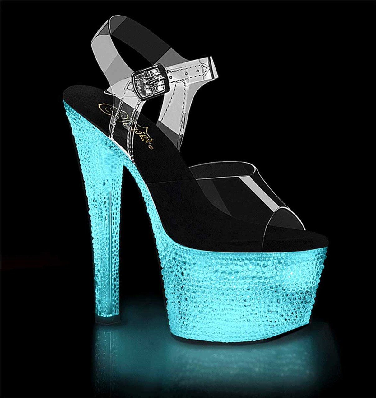 Light-Up Stripper Shoes w/Crystal 