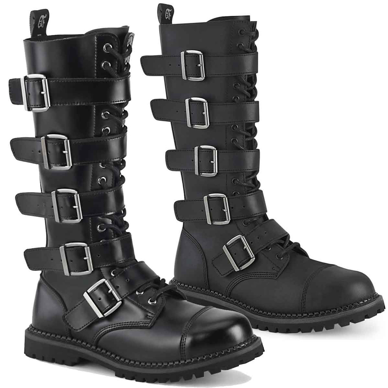 Black goth shop boots mens