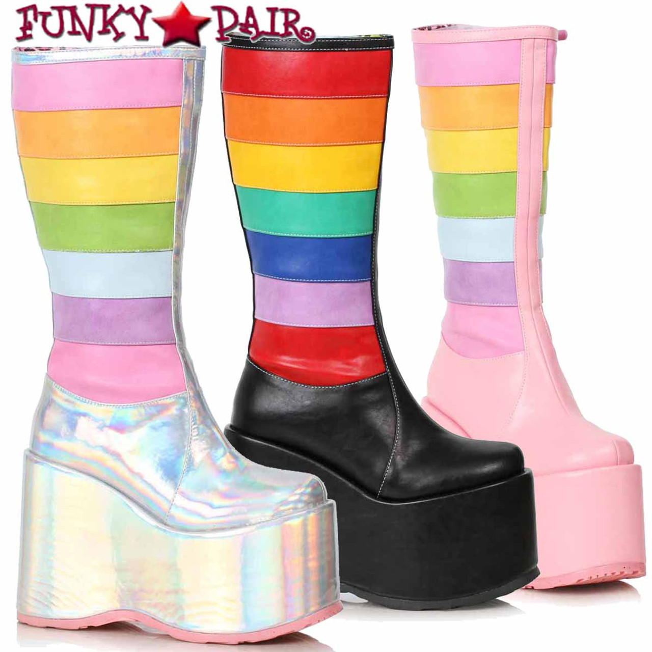 500-JADA, Chunky Rainbow Boots by Ellie 