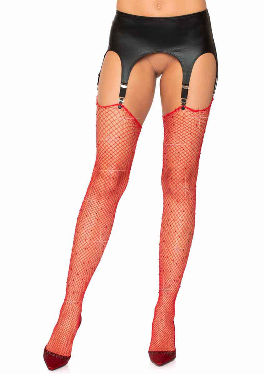 red fishnet stockings