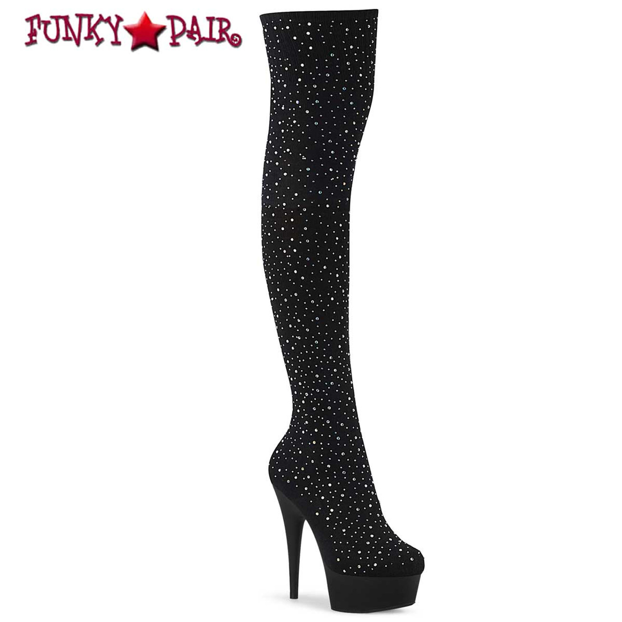 pleaser rhinestone boots