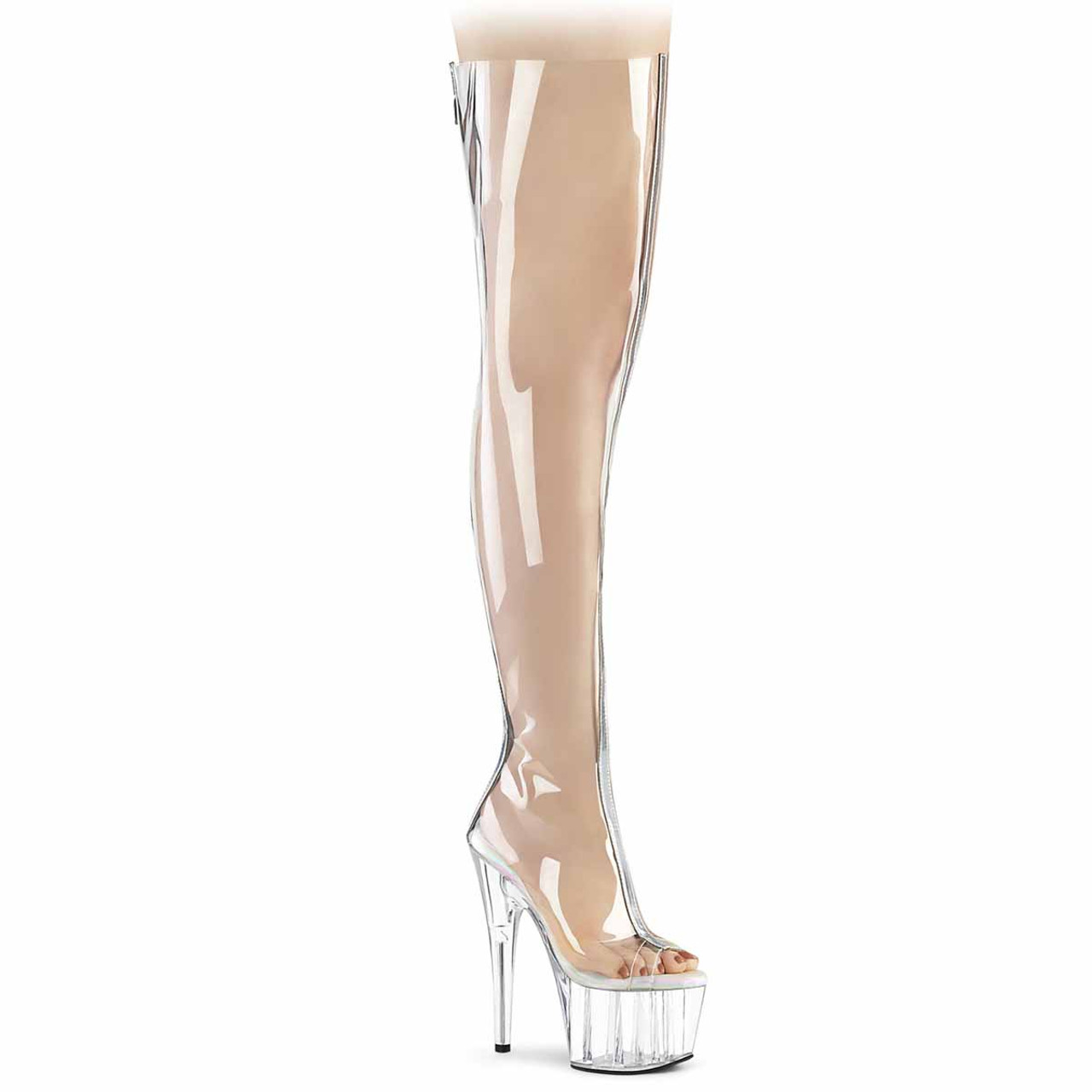 Thigh high discount pvc platform boots