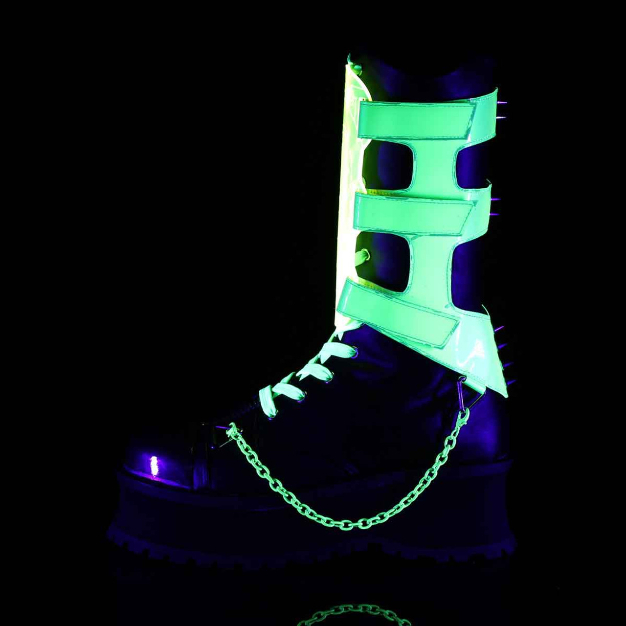 Demonia  GRAVEDIGGER-255, Men's UV Reactive Knee High Boot