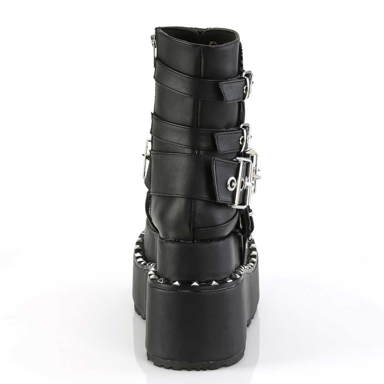 BEAR-150, Tiered Pyramid Studs Platform With Skull Patch Boots By 