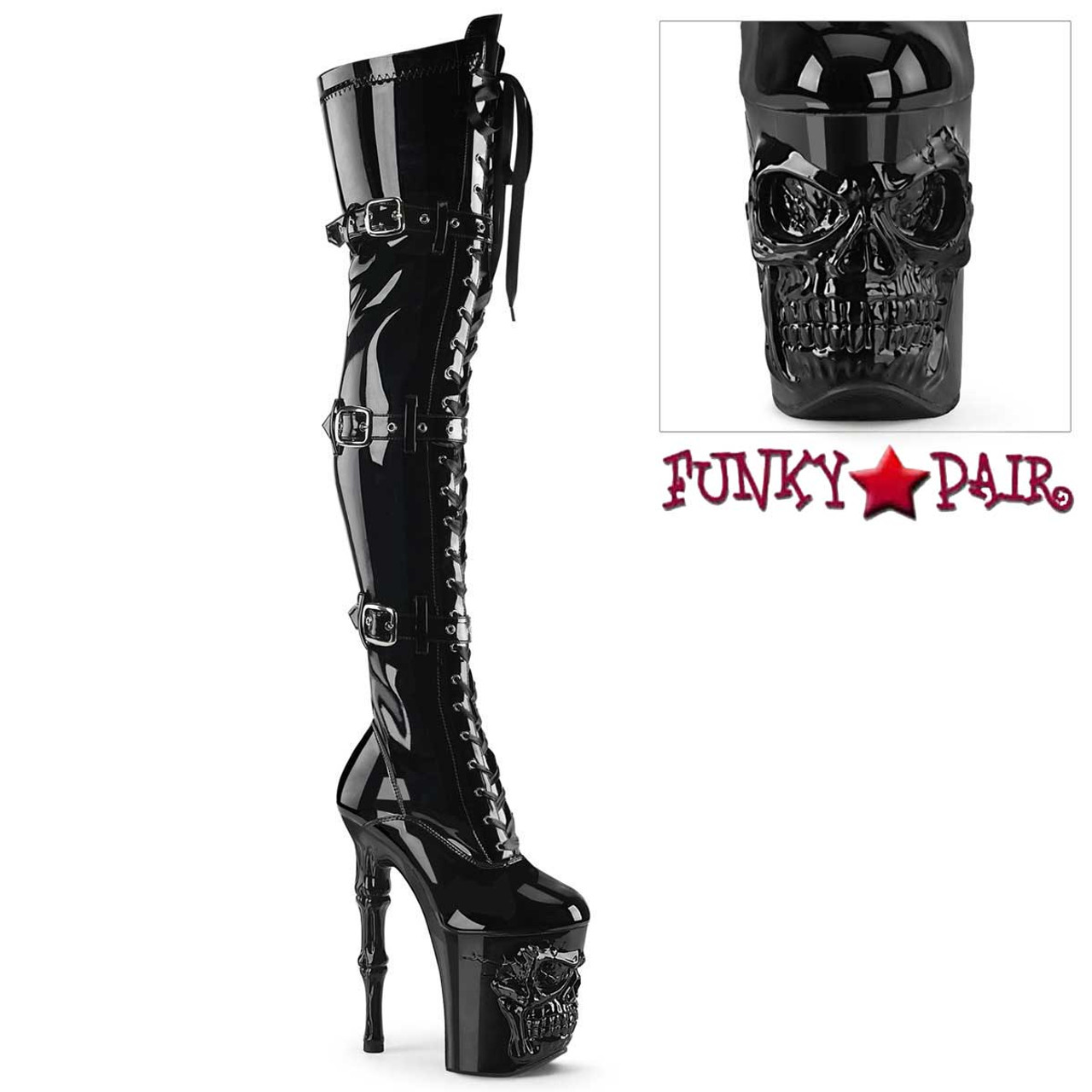 Skull high store heel boots