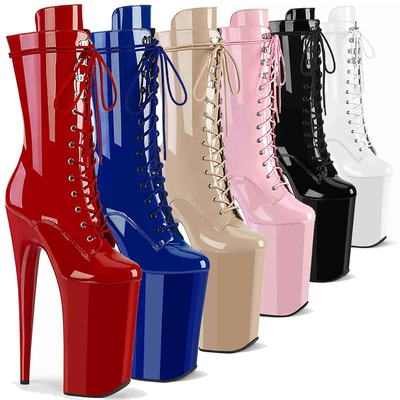 BEYOND-1050, 10 Inch Mid-Calf Boots with Extreme 10 Inch Heel By Pleaser