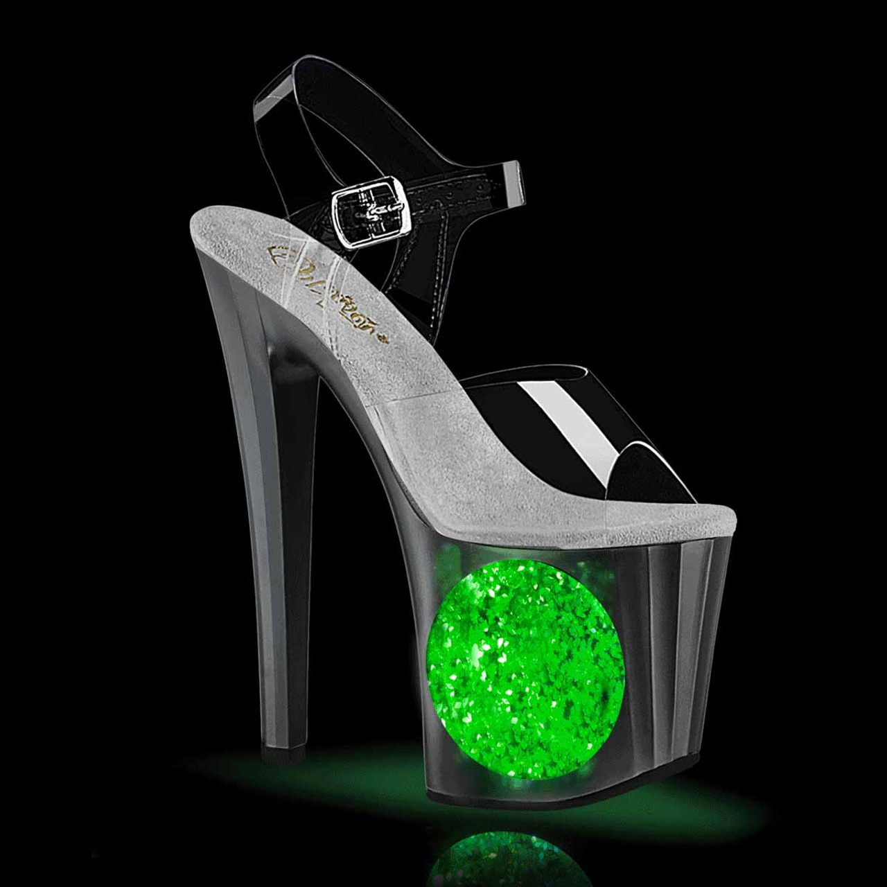 ENCHANT-708LT-CIRCLE, 7.5 Inch Platform Sandal with Light-Up Circle in  Platform