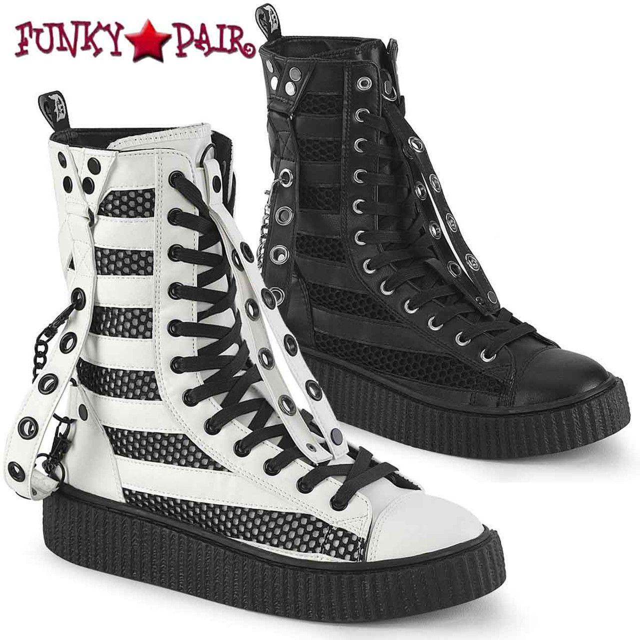 Women Fashion Sneaker Creeper Ankle Boots Platform Wedge High Heel