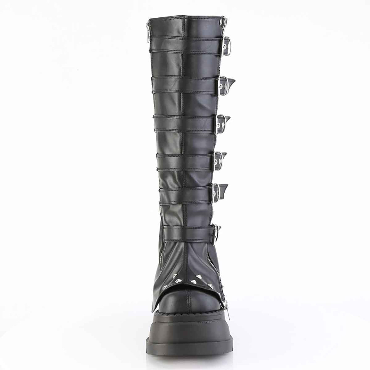 STOMP-223, Wedge Bell Bottom Knee High Boots