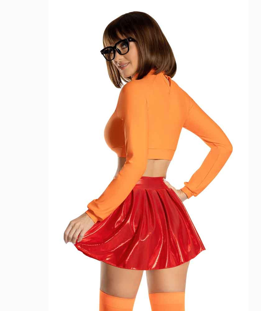 Sexy Orange Red 4 Pc Velma Sexy Halloween Costume