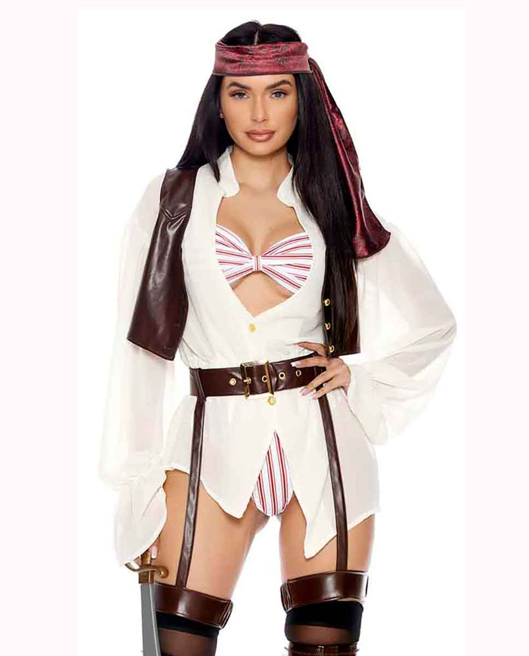Pirate Shirt Womens Blouse Adult Female Costume Halloween Fancy Dress