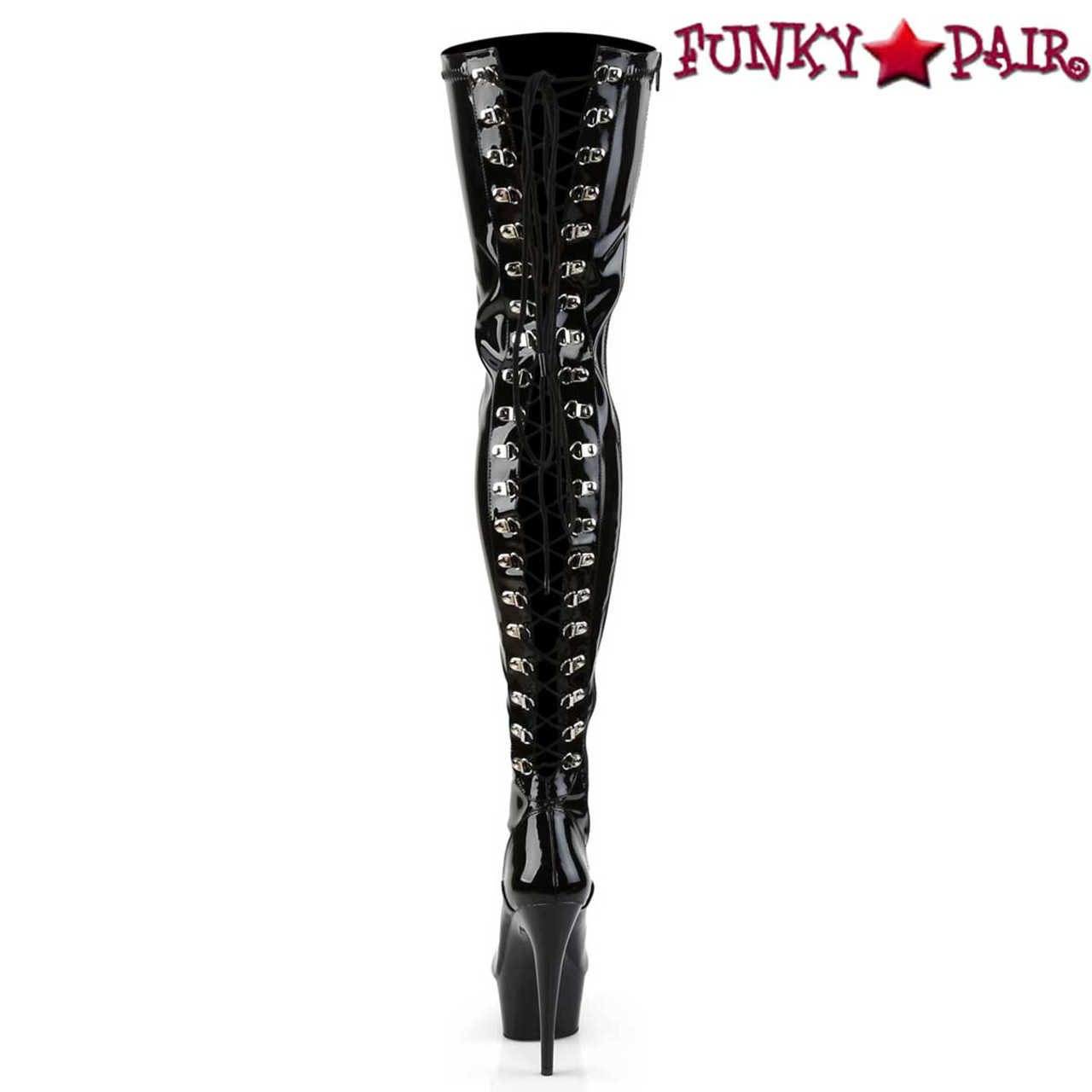 thigh high boots that lace up in the back
