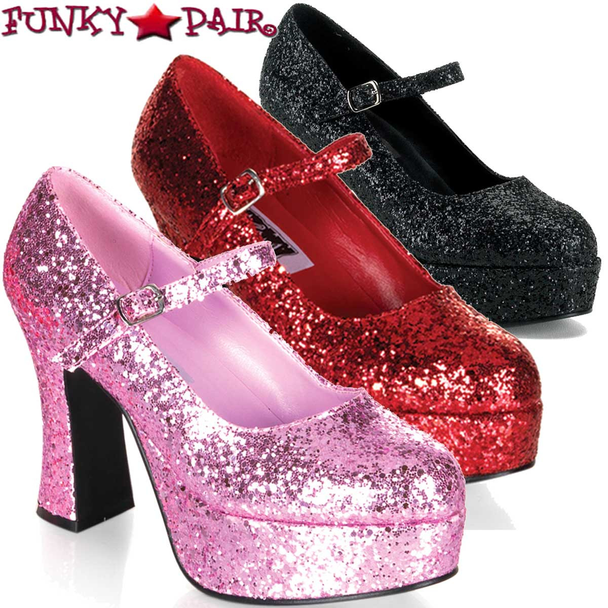 red glitter mary jane shoes