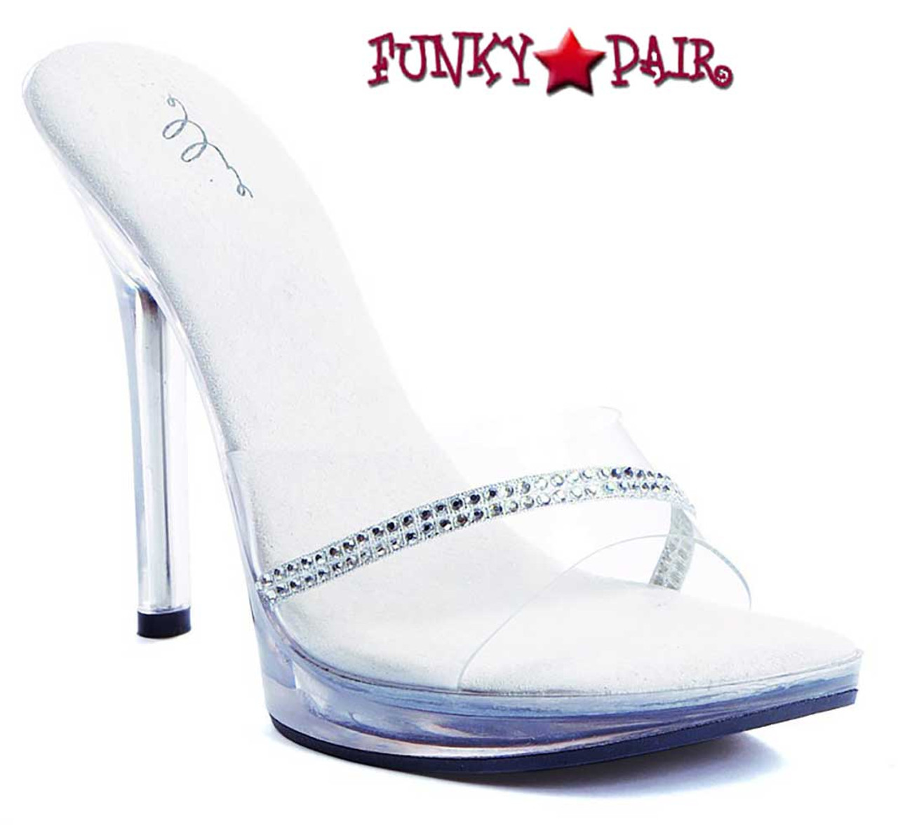 Pleaser Gala-01DML - Clear Silver AB - Rhinestone Heel in Sexy Heels &  Platforms - $64.23