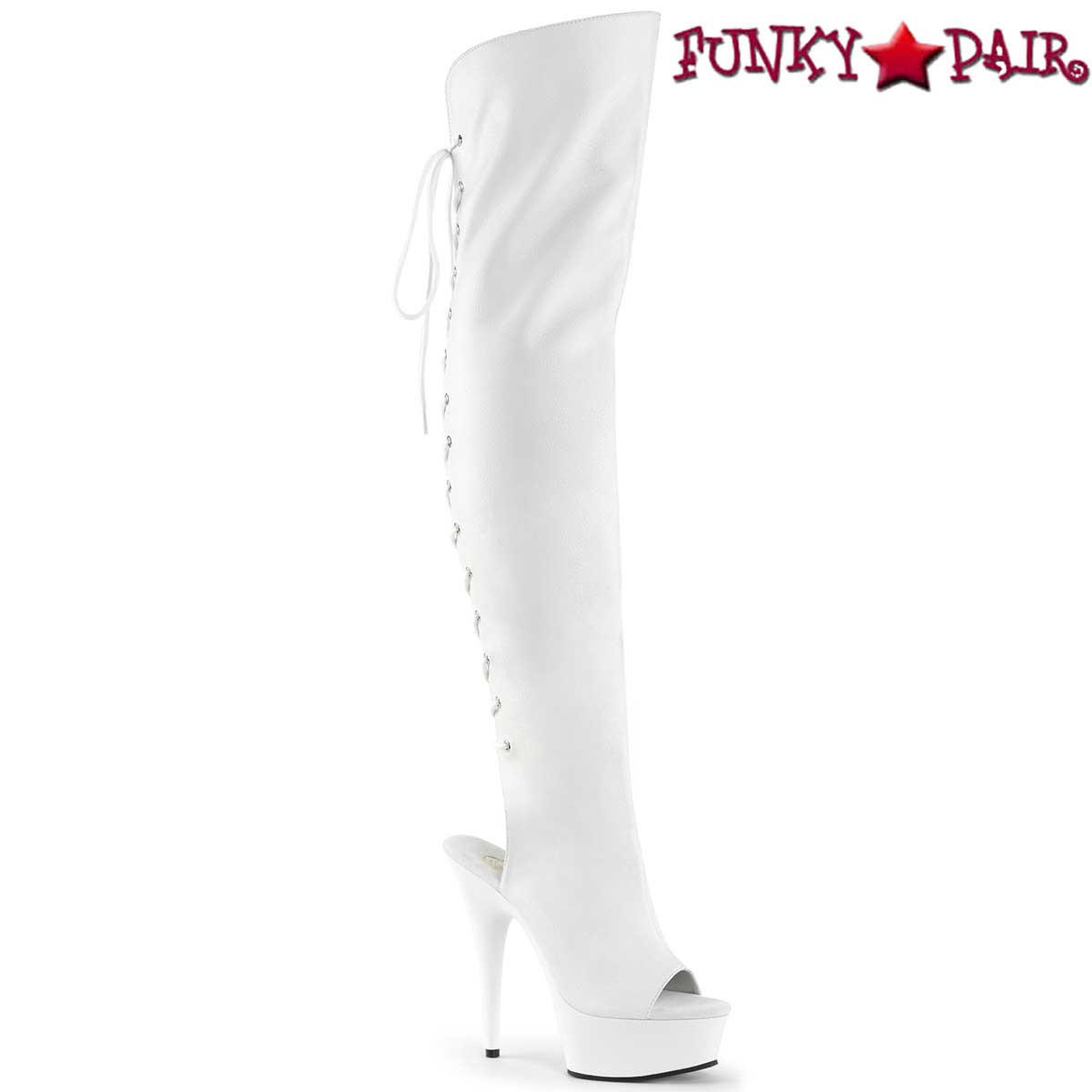 open toe white boots