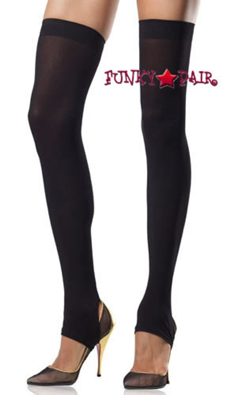 Women's Seamless Opaque Faux Thigh High Tights