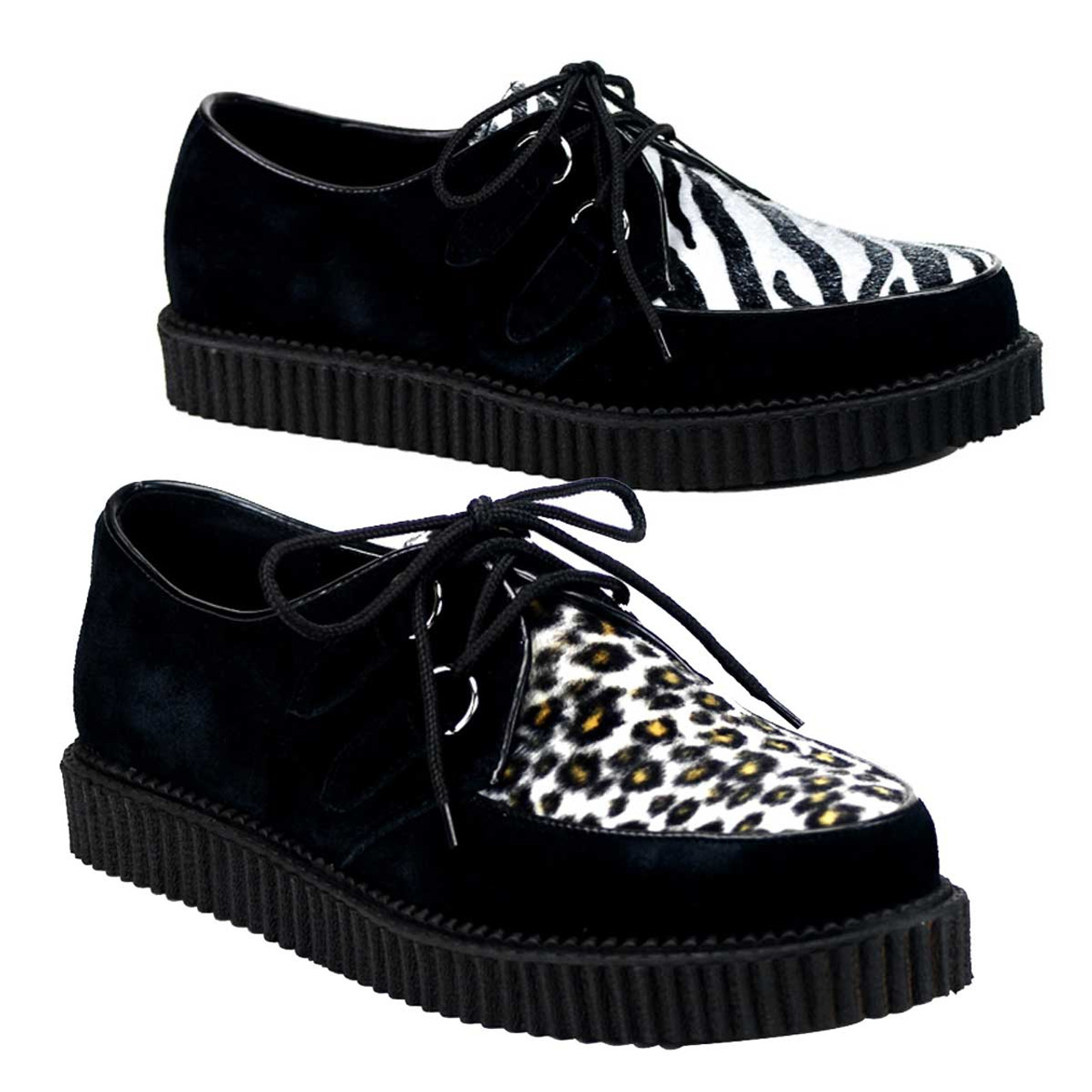 leopard print creepers shoes