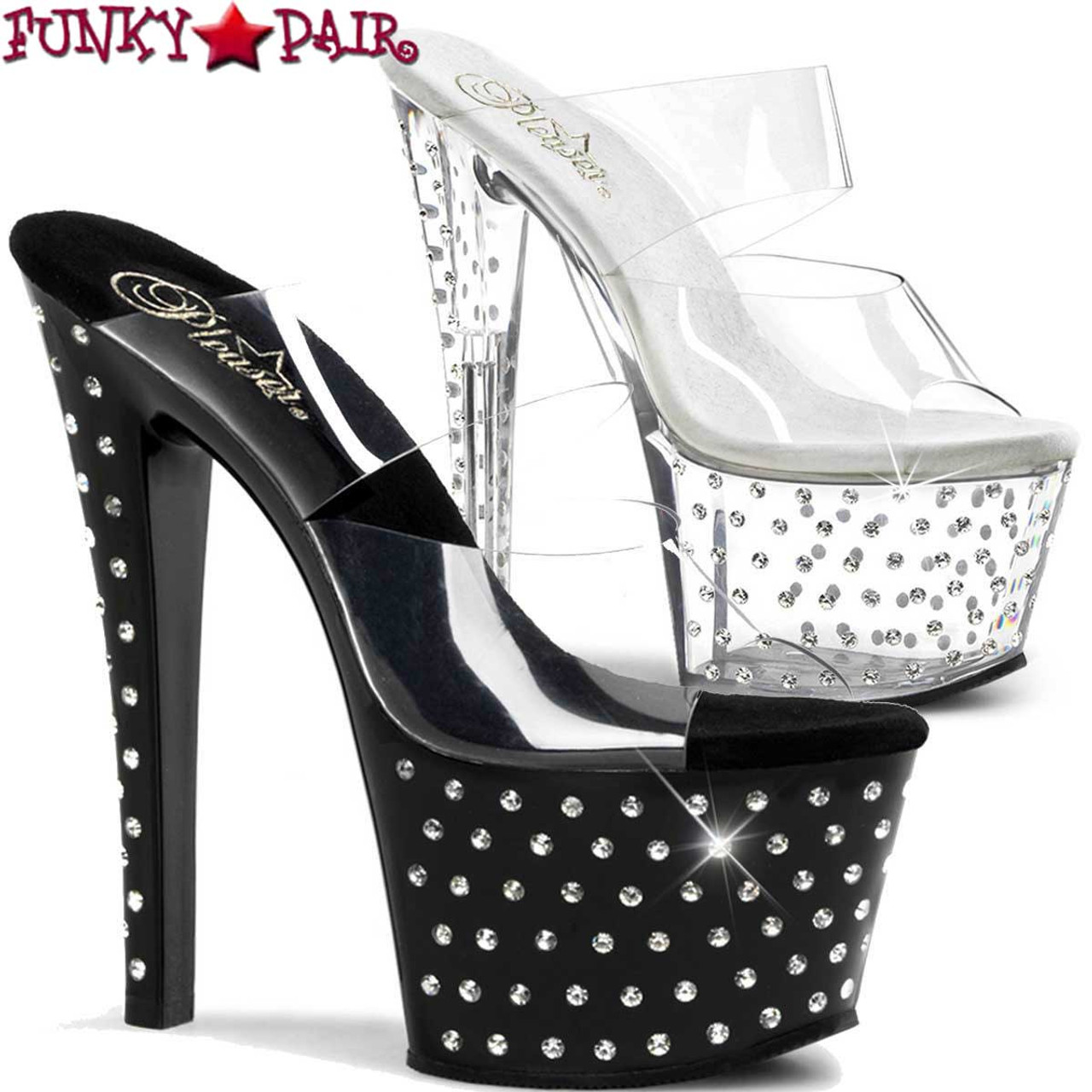 pleaser rhinestone heels