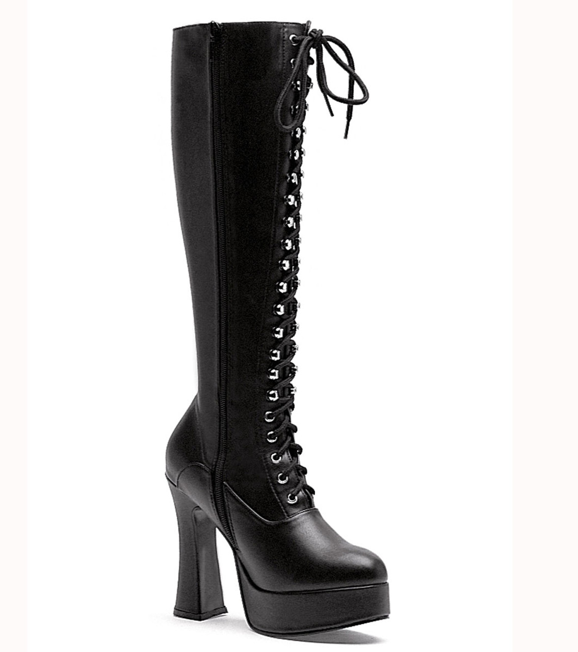 Ellie Shoes | 557-Gina 5 Inch Laced Up knee high boots