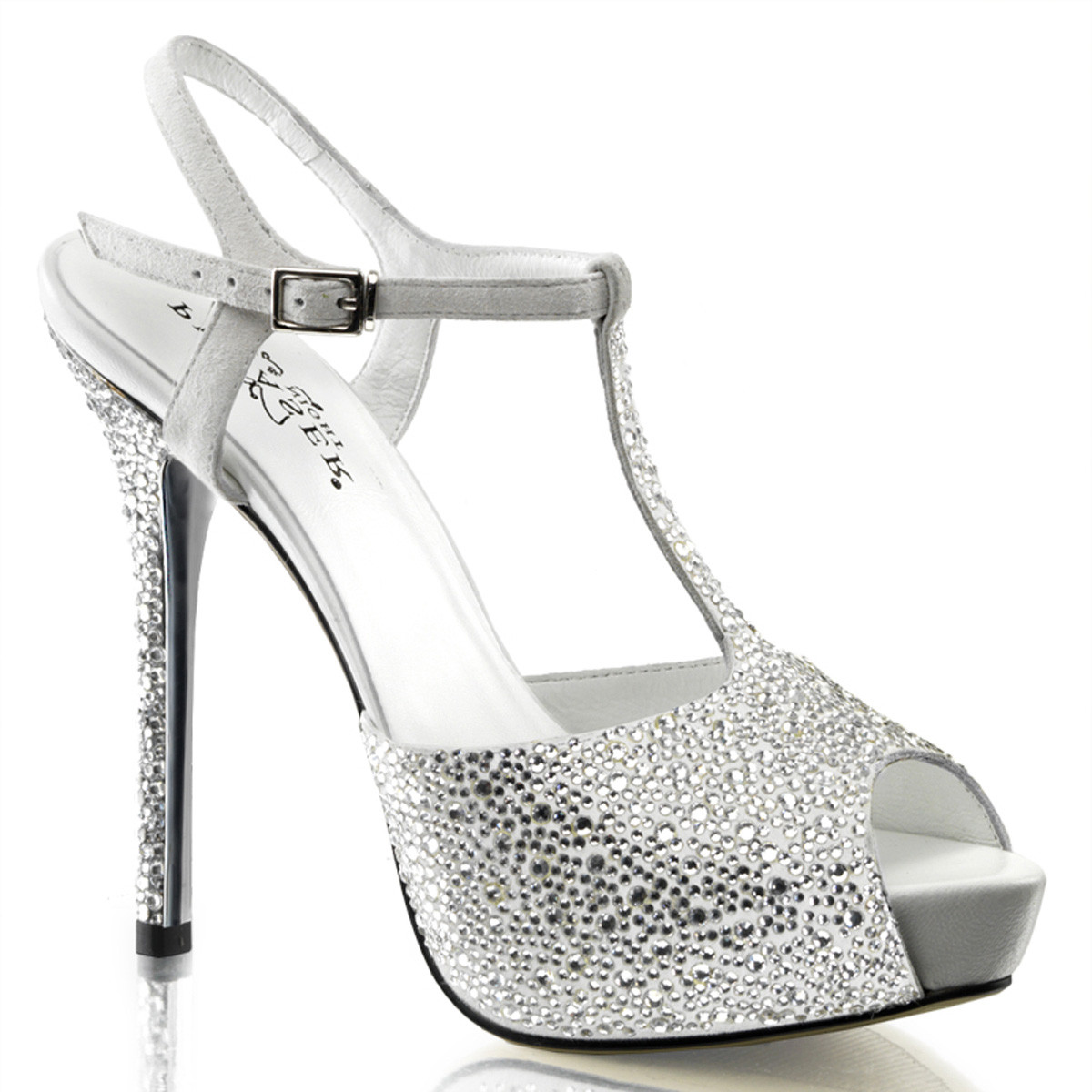 5 inch silver heels