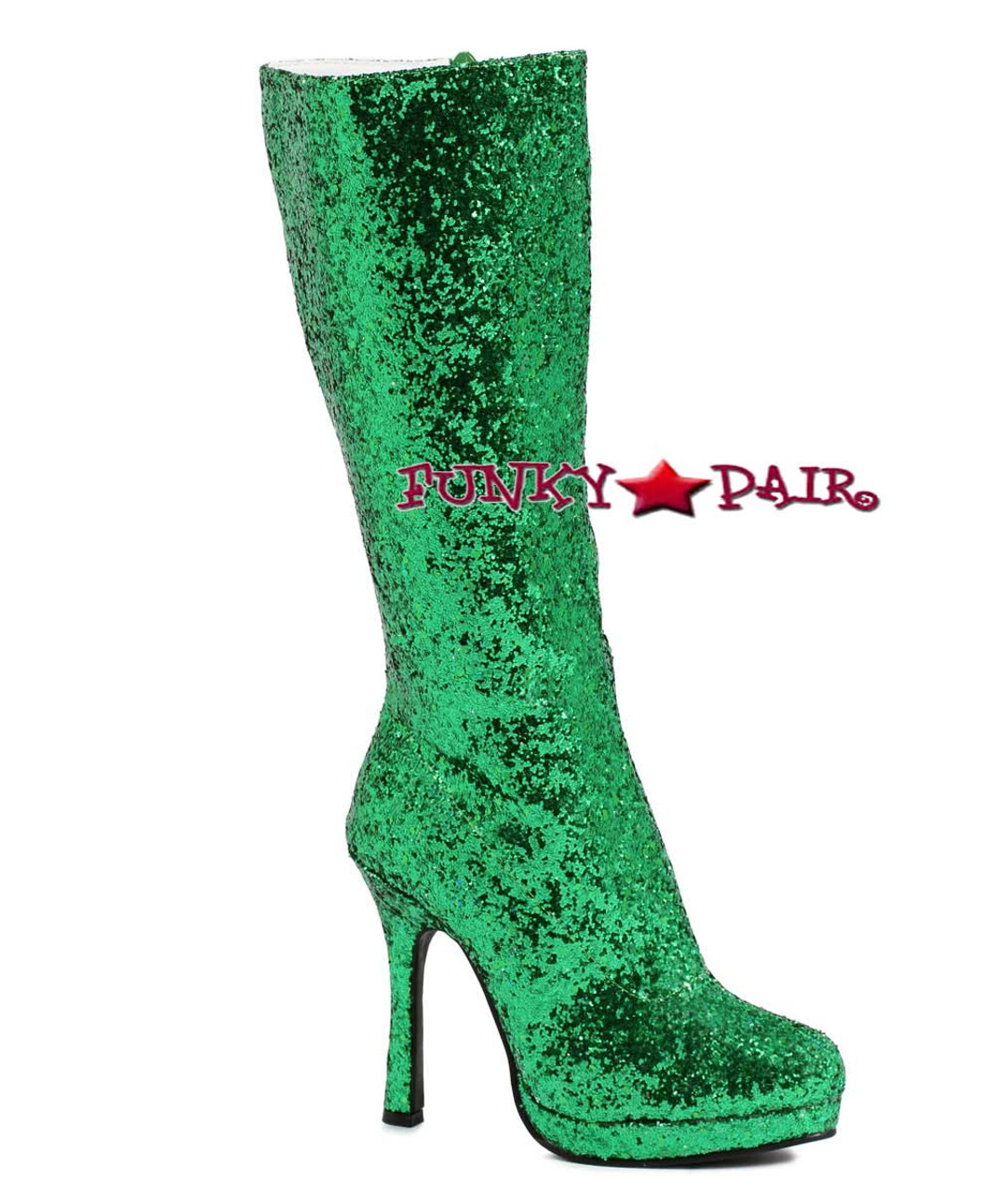 green knee high boots