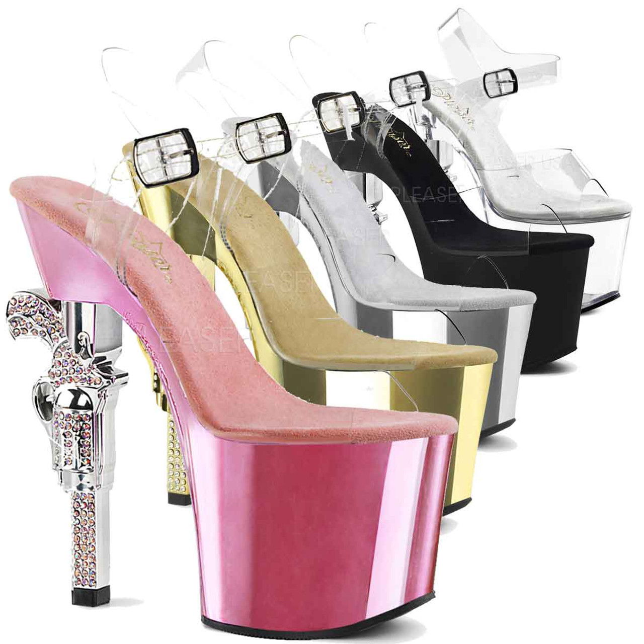 pleaser rhinestone heels