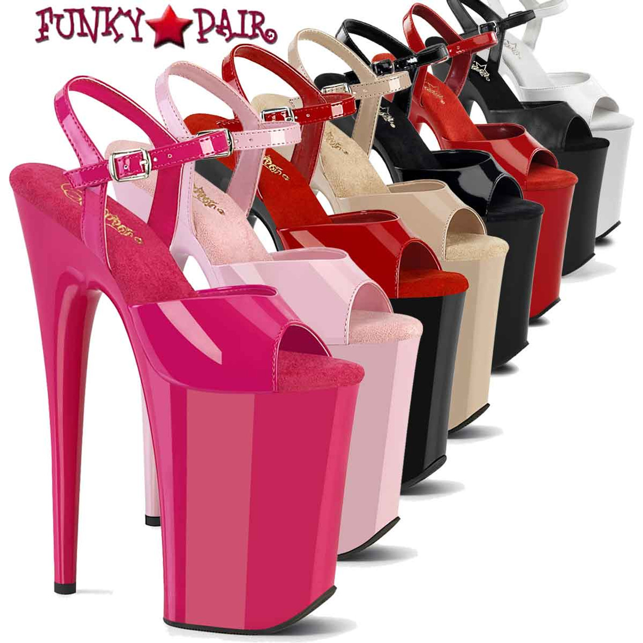 Pleaser | Infinity-909, 9 Inch Extreme Platform Ankle Strap Shoes