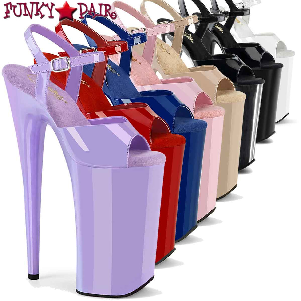 10 Inch Heel Pleaser BEYOND-1020 Black Pu With 6 Inch Platform – Shoecup.com