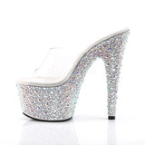 Bejeweled-701MS, Multi-Rhinestones Platform Slides inner side view