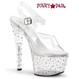 Stardance-708, Clear Rhinestones Stripper Shoes by Pleaser