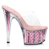 709-Brielle 7" Pink Polka Dot Mule