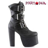 Demonia TORMENT-703, Women's Punk Triple buckle Cyber Ankle Boot Side View