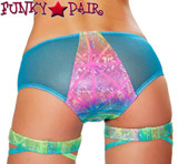 Roma | SH3265, Rave Two Tone Shorts Sales $19.95 color laser multi/Turquoise back view