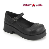 Demonia Shoes CRUX-07, Goth Punk Mary Jane Shoes