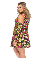 LA85610X, Plus Size Starflower Hippie Costume Back View