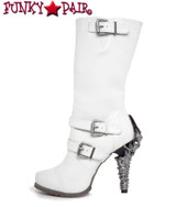 Women's Heavy Metal Biker Boots | Hades ARMA  color white side view